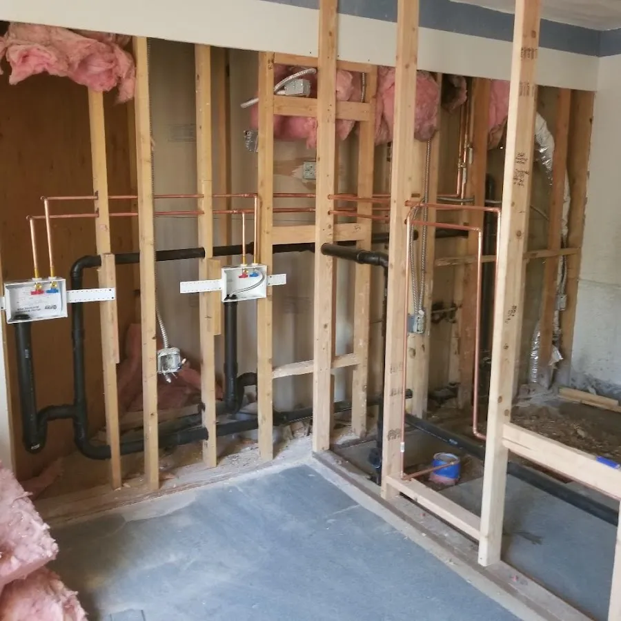 Copper pipe rough-in and plumbing installation in Lakeland